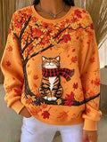 Women's Casual Print Long Sleeve Knit Top