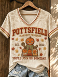 Women's Fall Funny Casual Graphic Print T-Shirt