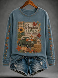 Women's Vintage Autumn Print Sweatshirt