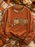 Women'S Pumpkins Print Sweatshirt