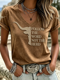 Women'S Faith Retro Western Short Sleeved T-Shirt