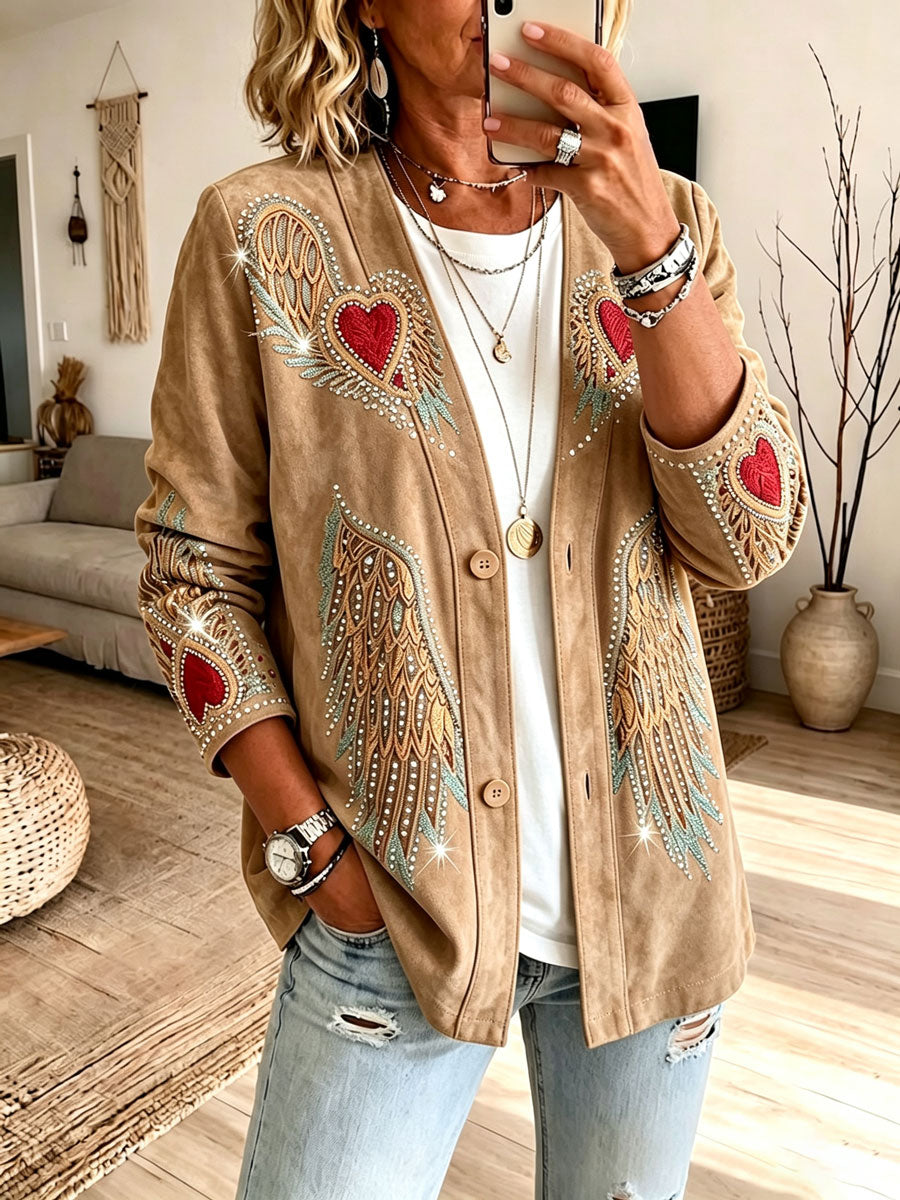Ladies' Western Style Denim Contrasting Casual Cardigan