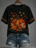 Women'S Casual Autumn Printed Short-Sleeve T-Shirt
