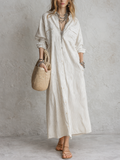 Casual Striped Shirt Dress