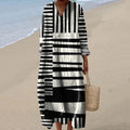Women's Vintage Abstract Geometry Art Print Cotton Dress