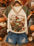 Women's Fall Funny Casual Graphic Print T-Shirt