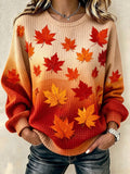 Women's Casual Autumn Printed Pullover Sweatshirt