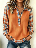 Women's Casual Plaid Print Top