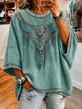 Women'S Vintage Ethnic Patterns Print Loose Top