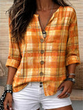 Women's Plaid Print Casual Shirt