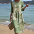Women's Retro Abstract Floral Print Dress