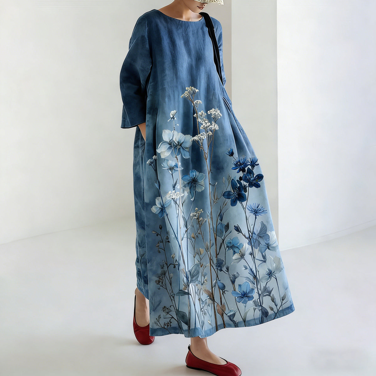 Women's Japanese-style Tie-dye Floral Print Dress