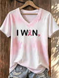 Women's Breast Cancer Ribbon Print short-sleeved T-shirt