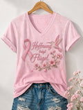 Women's Breast Cancer Awareness Print T-shirt
