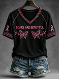 Women's Scars Are Beautful V-neck T-shirt