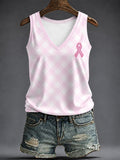 Women's Breast Cancer Pink V-neck vests
