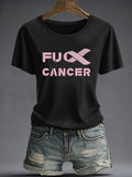 Women's “Fuck Cancer” Printed T-shirt