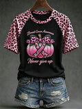 Women's breast cancer awareness main pattern printed casual short-sleeve T-shirt