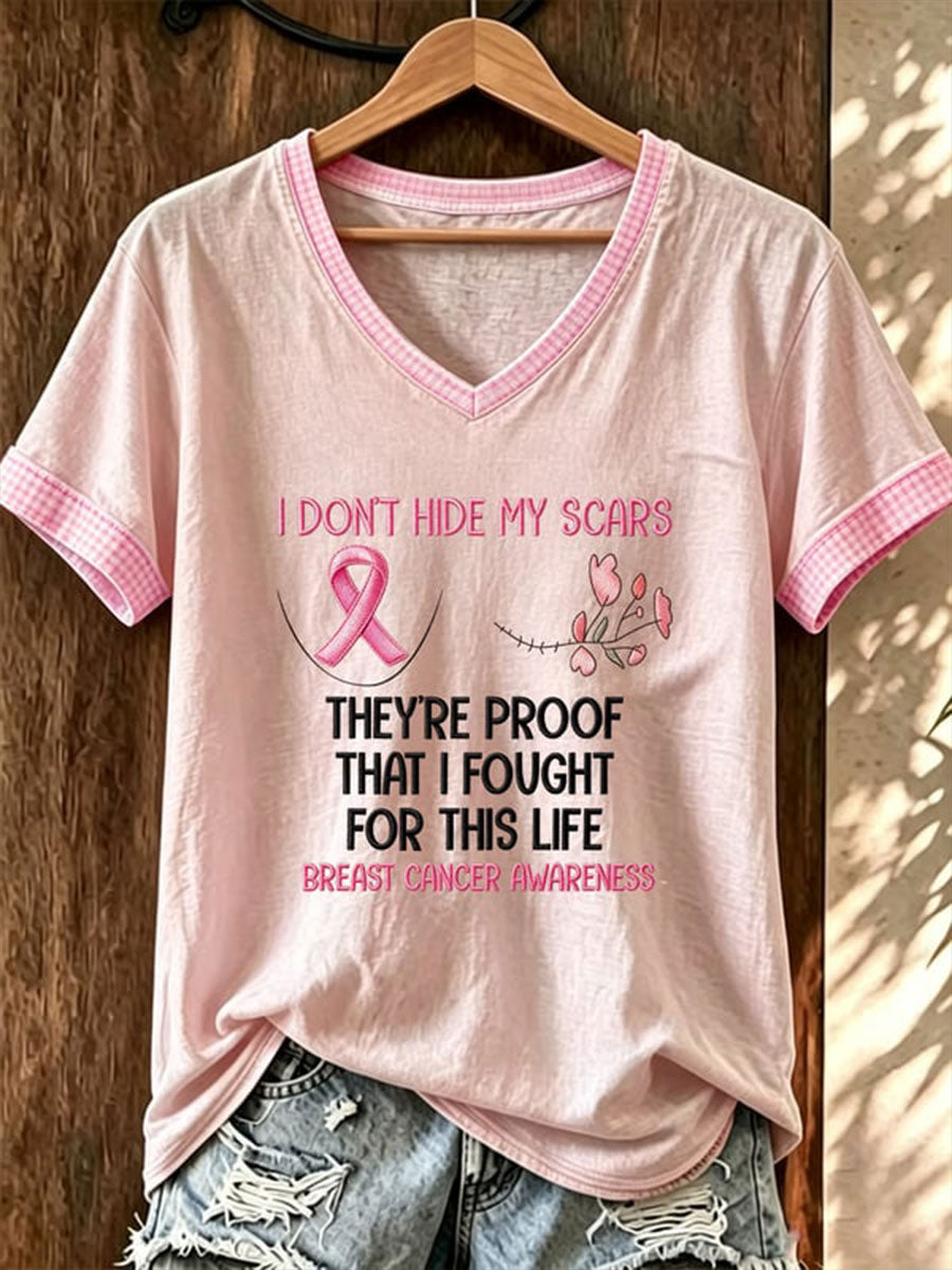 Women's I Don't Hid My Scars Short-sleeved T-shirt