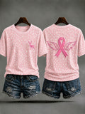 Women's Animal Print Breast Cancer Prevention T-shirt