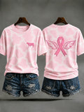 Women's Animal Print Breast Cancer Prevention T-shirt