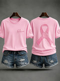Women's"Believe"Breast Cancer Prevention and Awareness Casual T-shirt